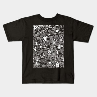 Halloween Doodle (white) Kids T-Shirt